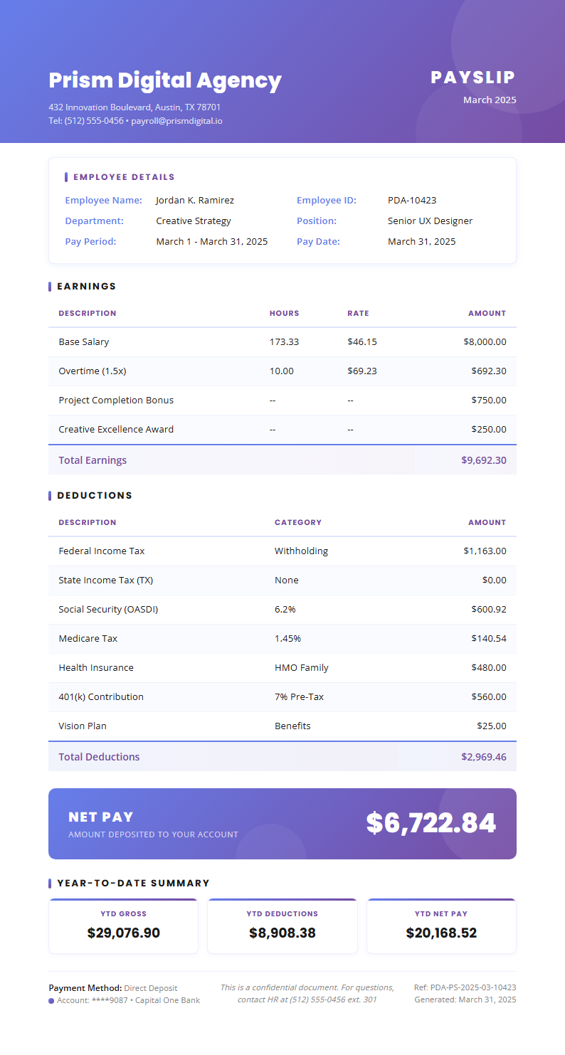 Gradient Bold Payslip